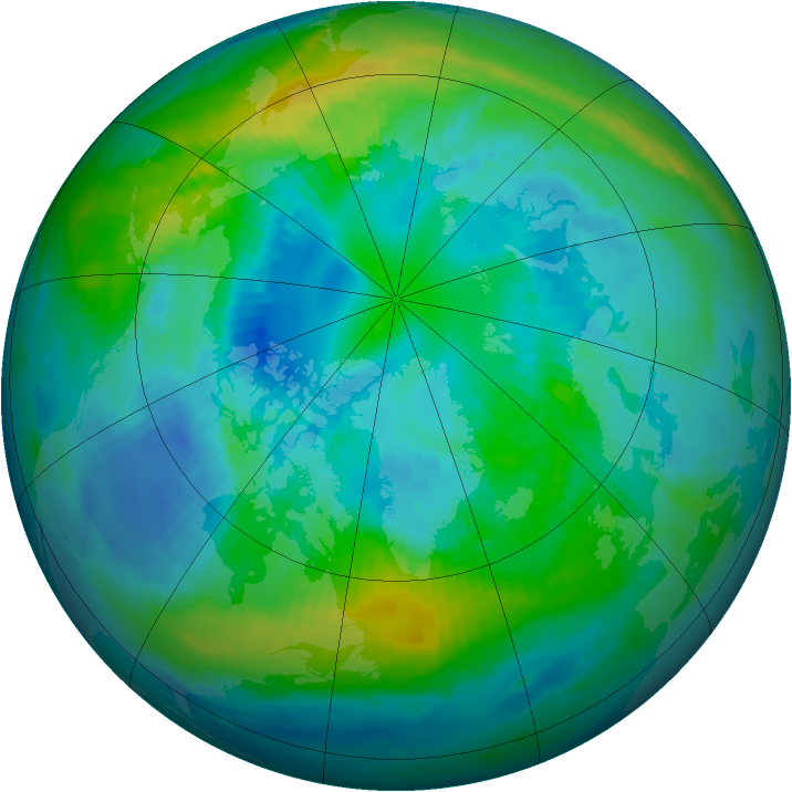 Arctic ozone map for 12 October 1987